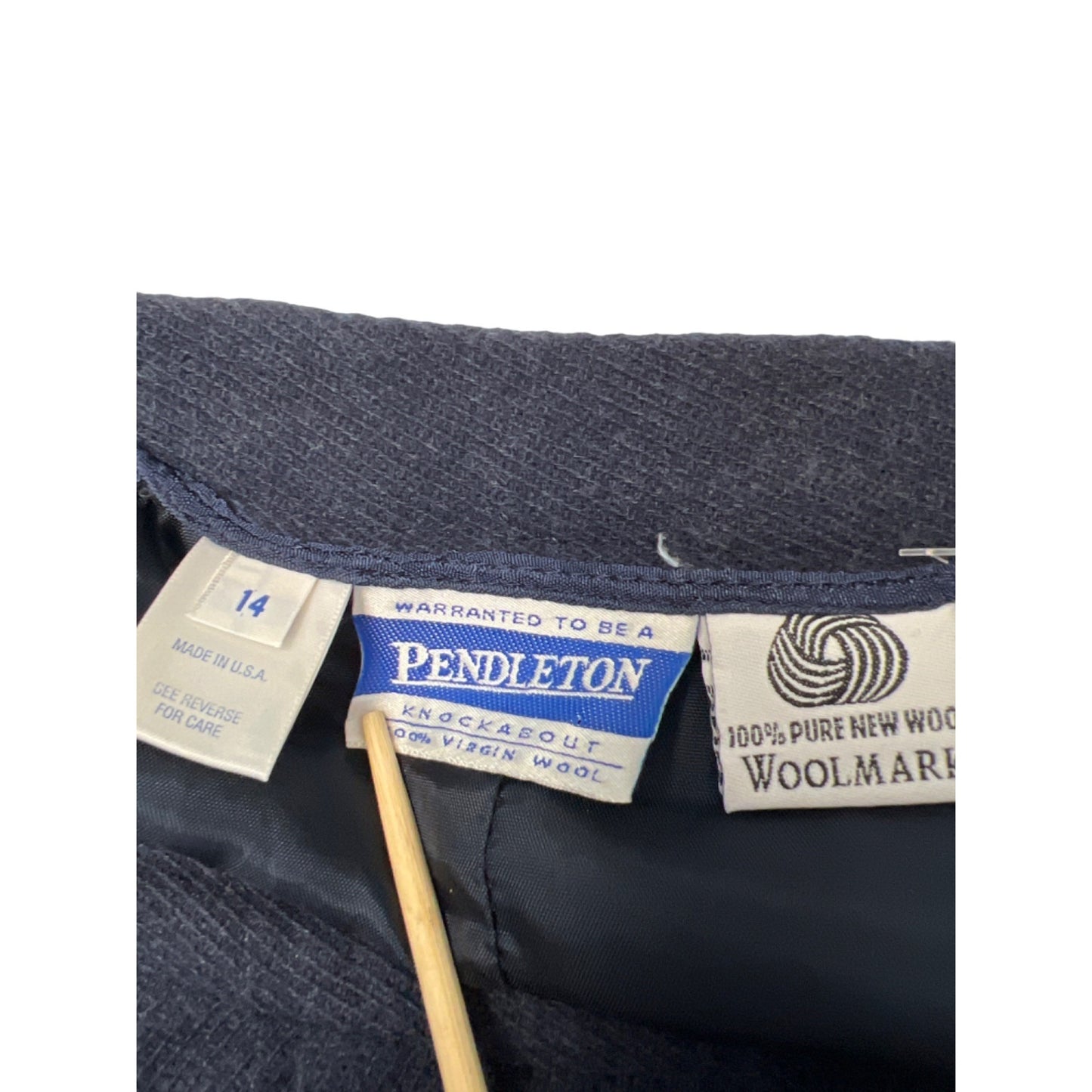 Pendleton Knockabout Vintage Navy Blue Wool Pencil Midi Skirt
