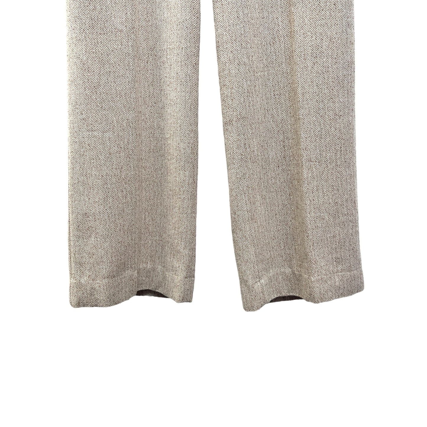 The Limited Cassidy Fit Tan Houndstooth Cotton Wool Blend Trousers NWT