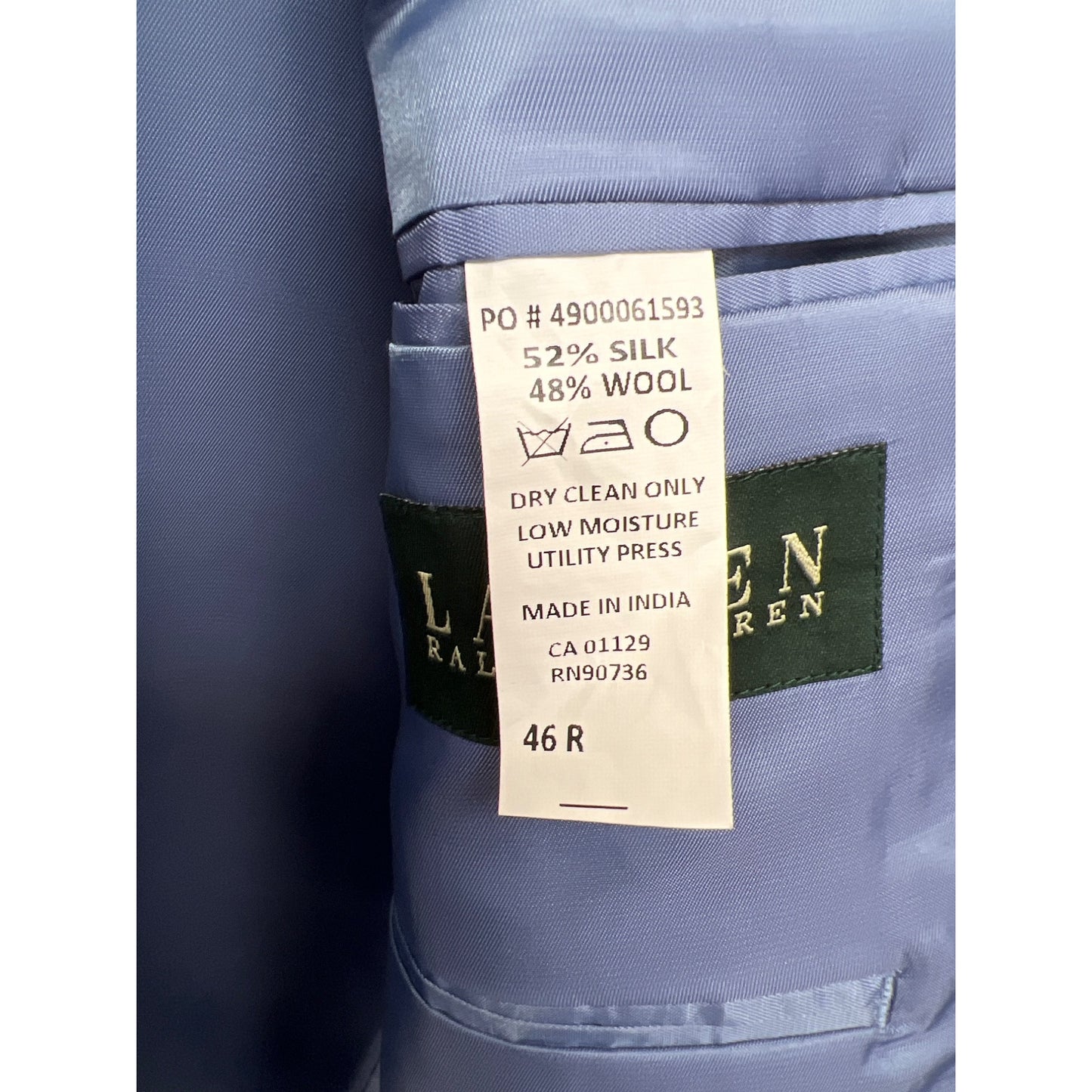 Lauren Ralph Lauren Silk Wool Blend Blue Blazer