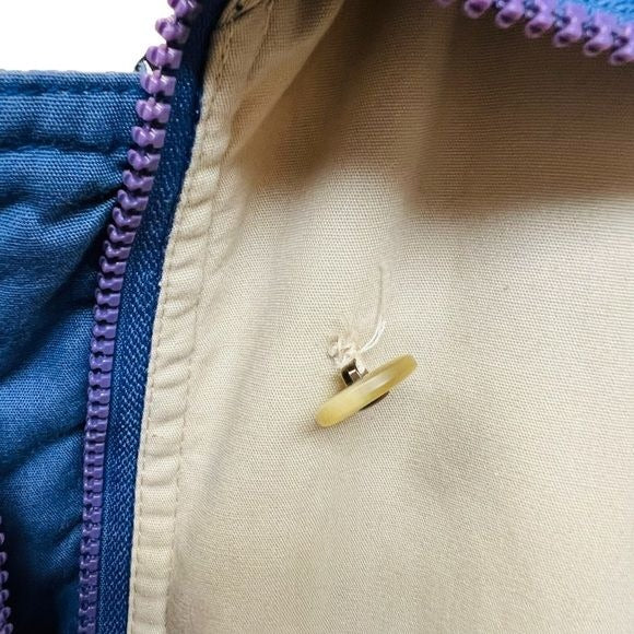 London Fog Vintage Tan Utility Raincoat with Blue Collar