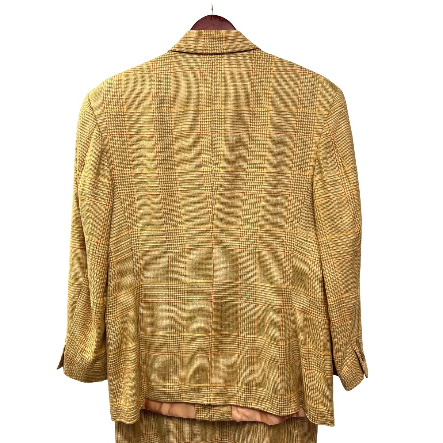 Cricketeer Collectionelle Vintage Yellow Glencheck Plaid Blazer & Skirt Set