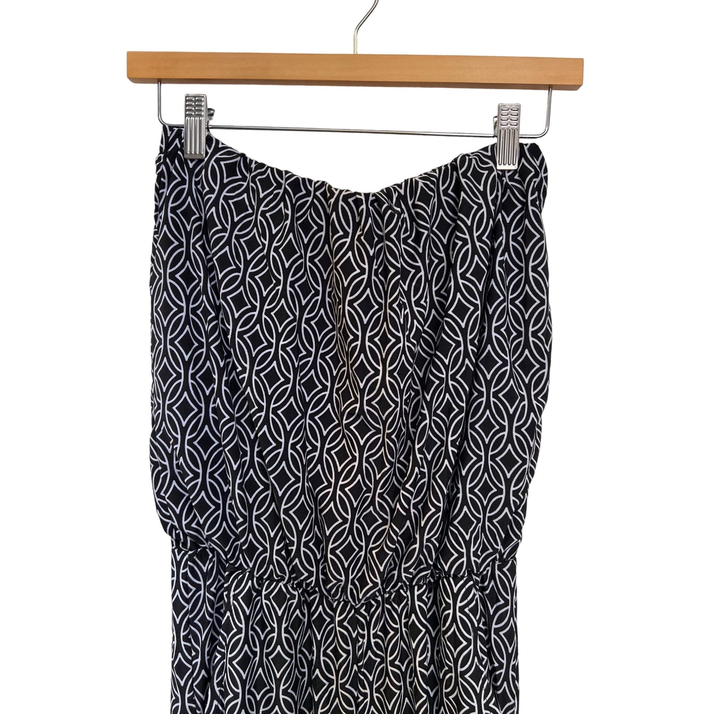 Fifth & Love NWT Strapless Black with White Pattern Romper