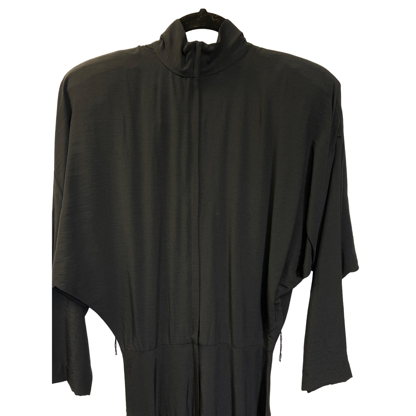 ED Michaels Vintage 80's Black Mock Neck Fit and Flare Maxi Dress