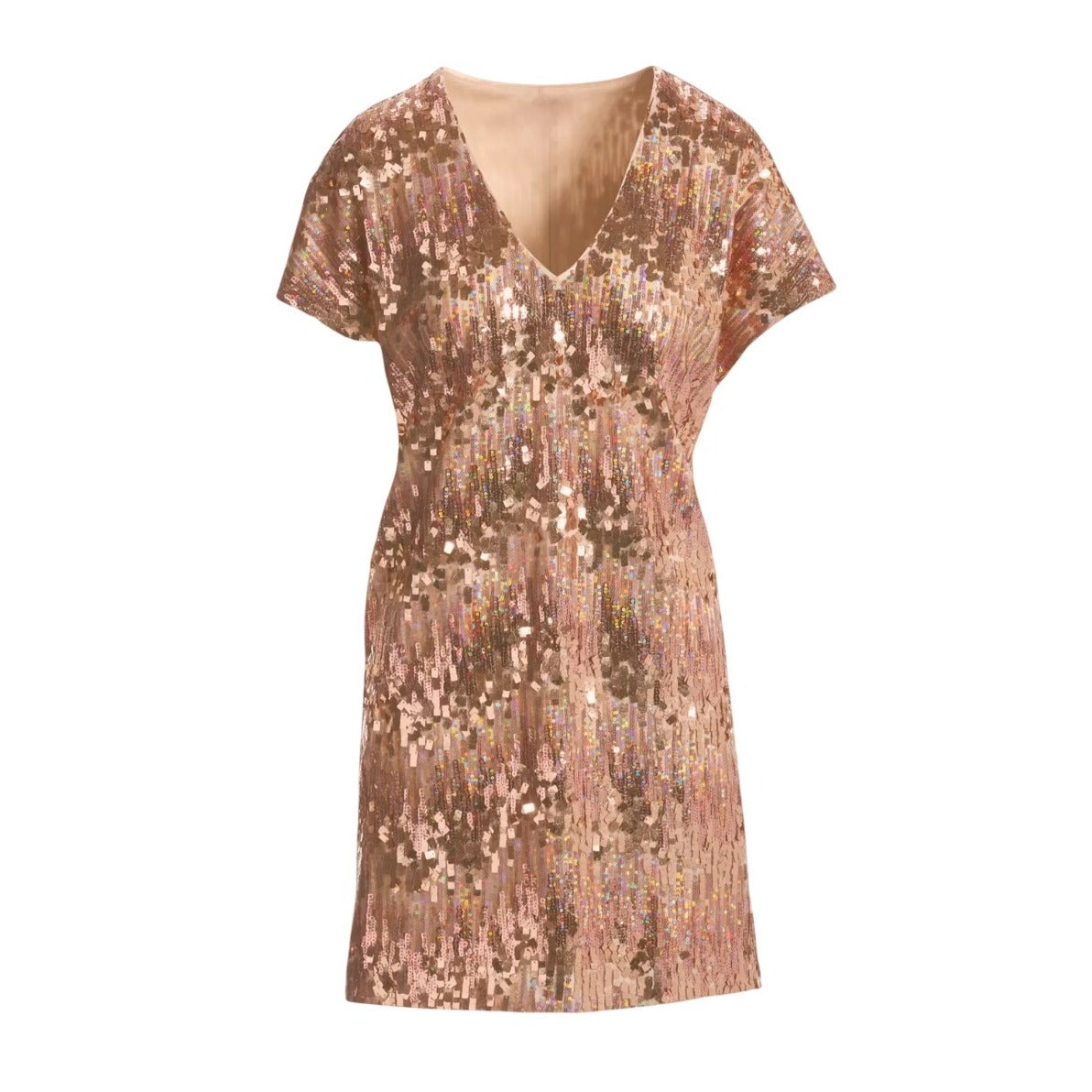 Boston Proper NWT Pink Sparkle Sequin Short Sleeve Shift Dress