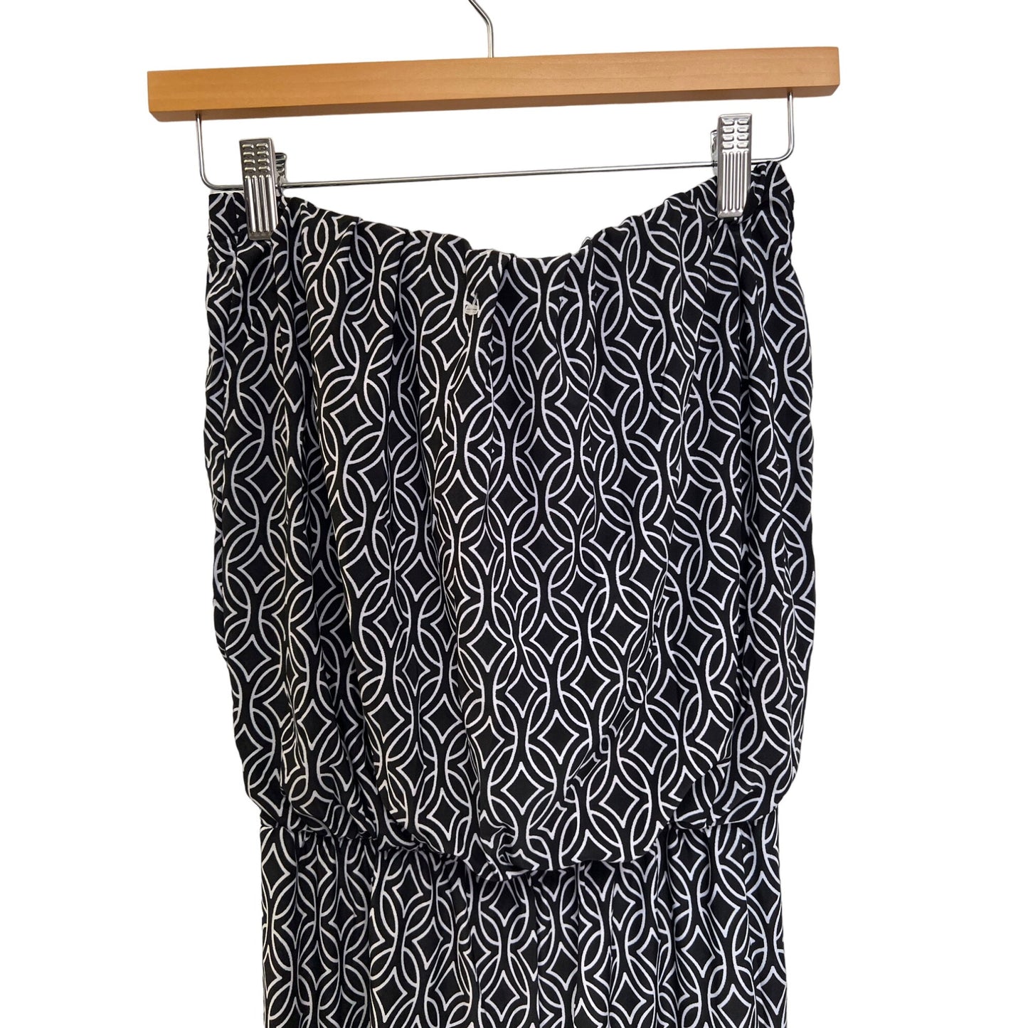 Fifth & Love NWT Strapless Black with White Pattern Romper
