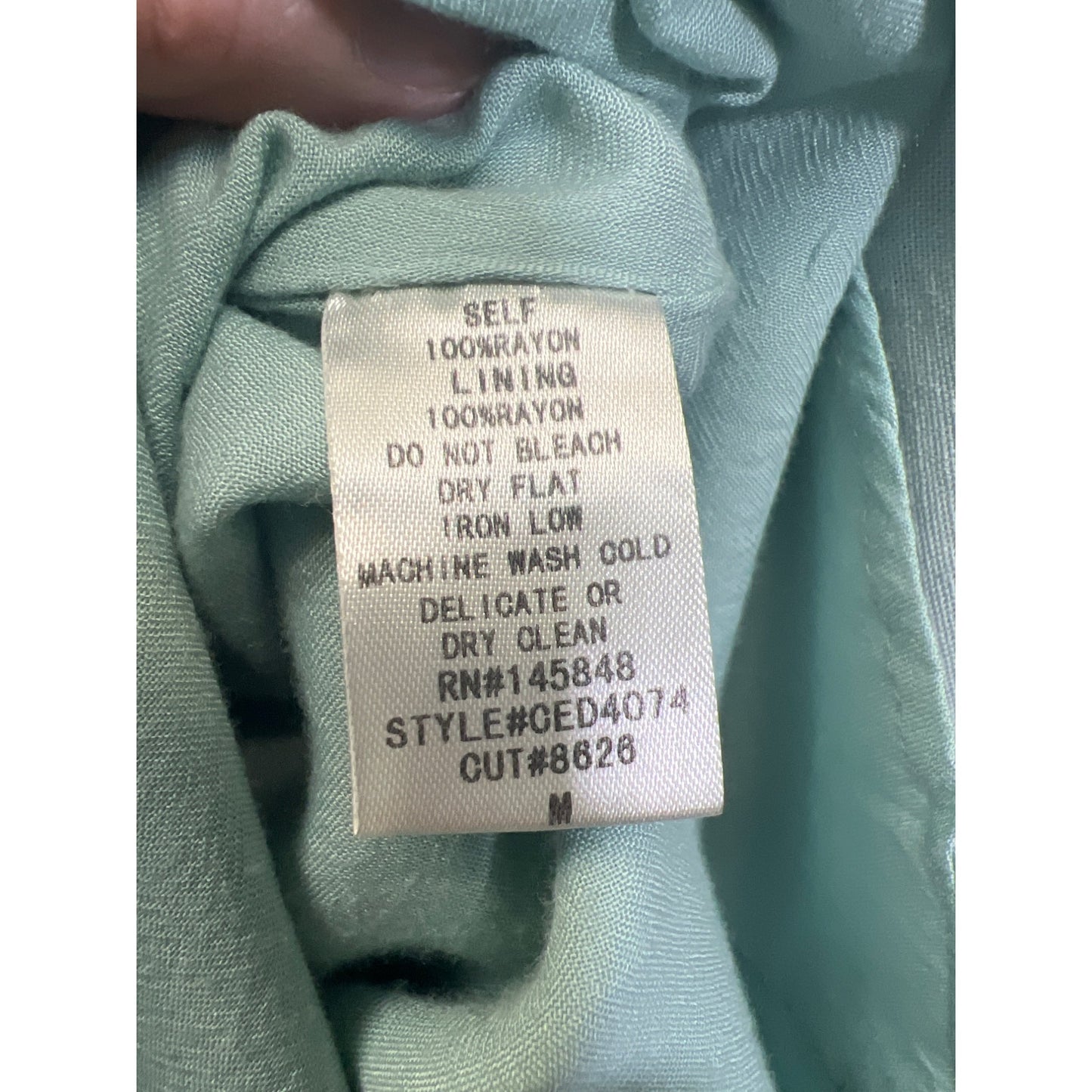 Everly Light Blue Green Linen Twist Front Short Sleeve A-line dress