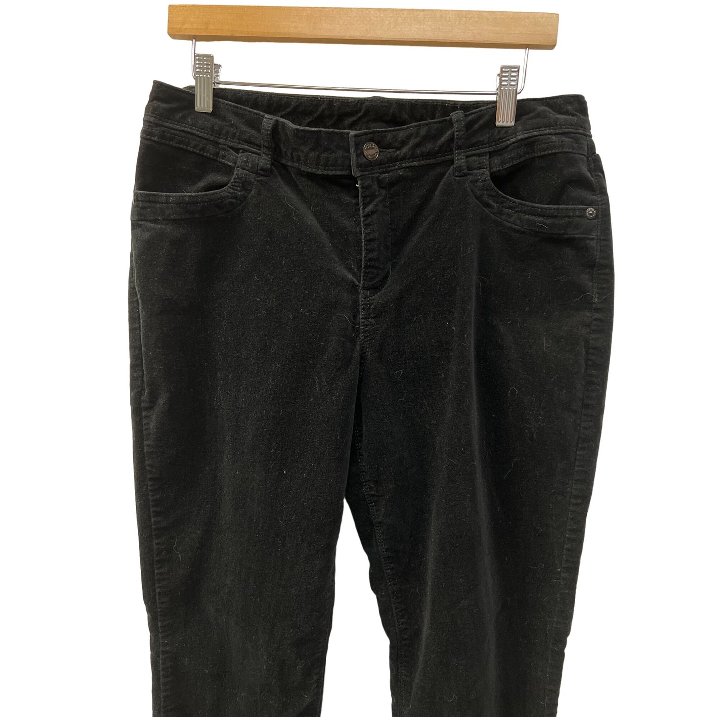 Simply Vera Black Tapered High Waist Velvet Pants