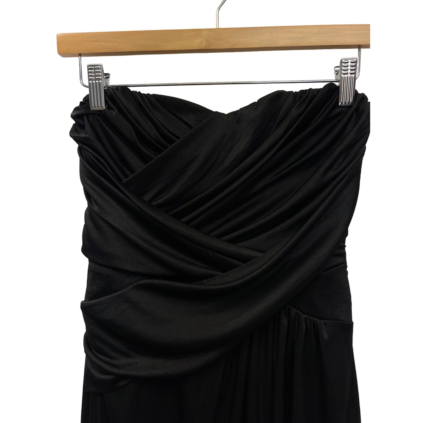 Express Black Strapless Ruched Bodycon Dress