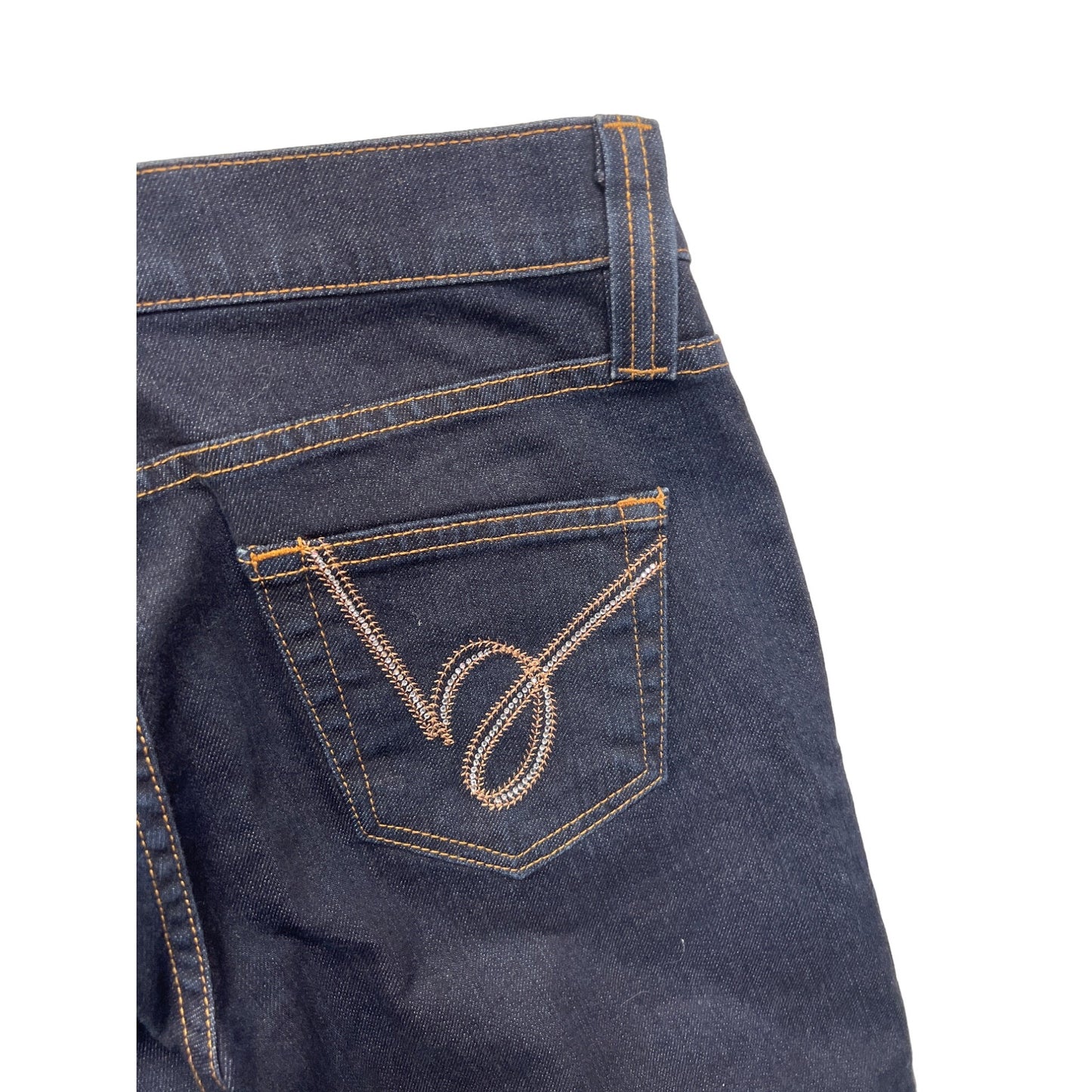 Bebe Vintage Y2K Low Rise Dark Wash Dip Front Straight Leg Jeans