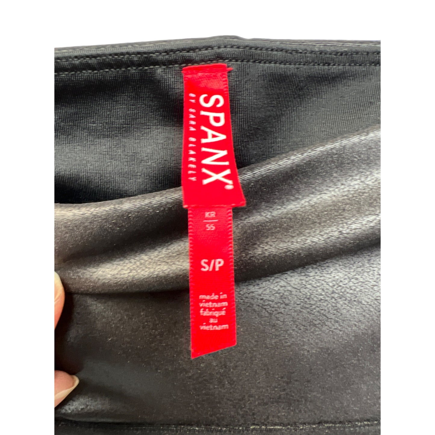 Spanx Black Faux Leather Moto Leggings