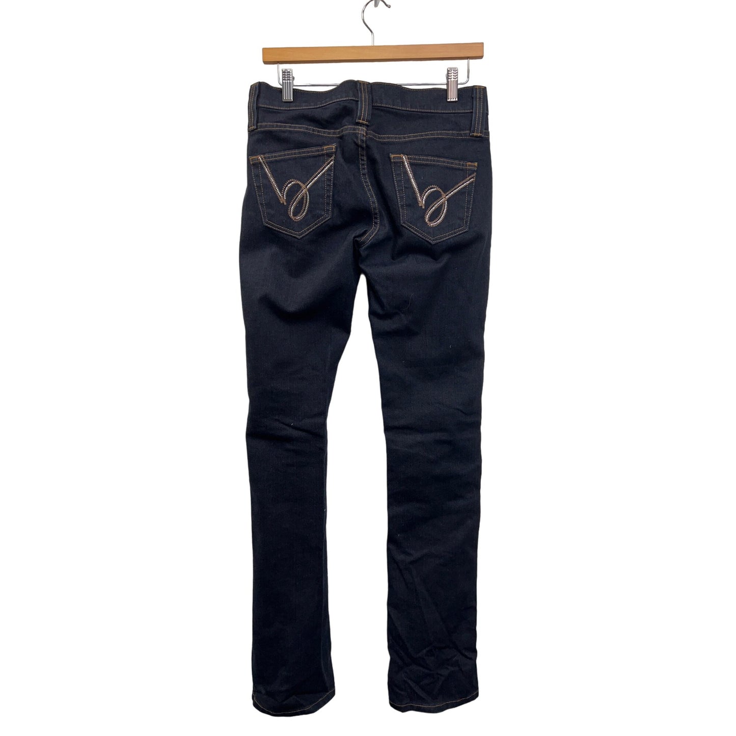Bebe Vintage Y2K Low Rise Dark Wash Dip Front Straight Leg Jeans
