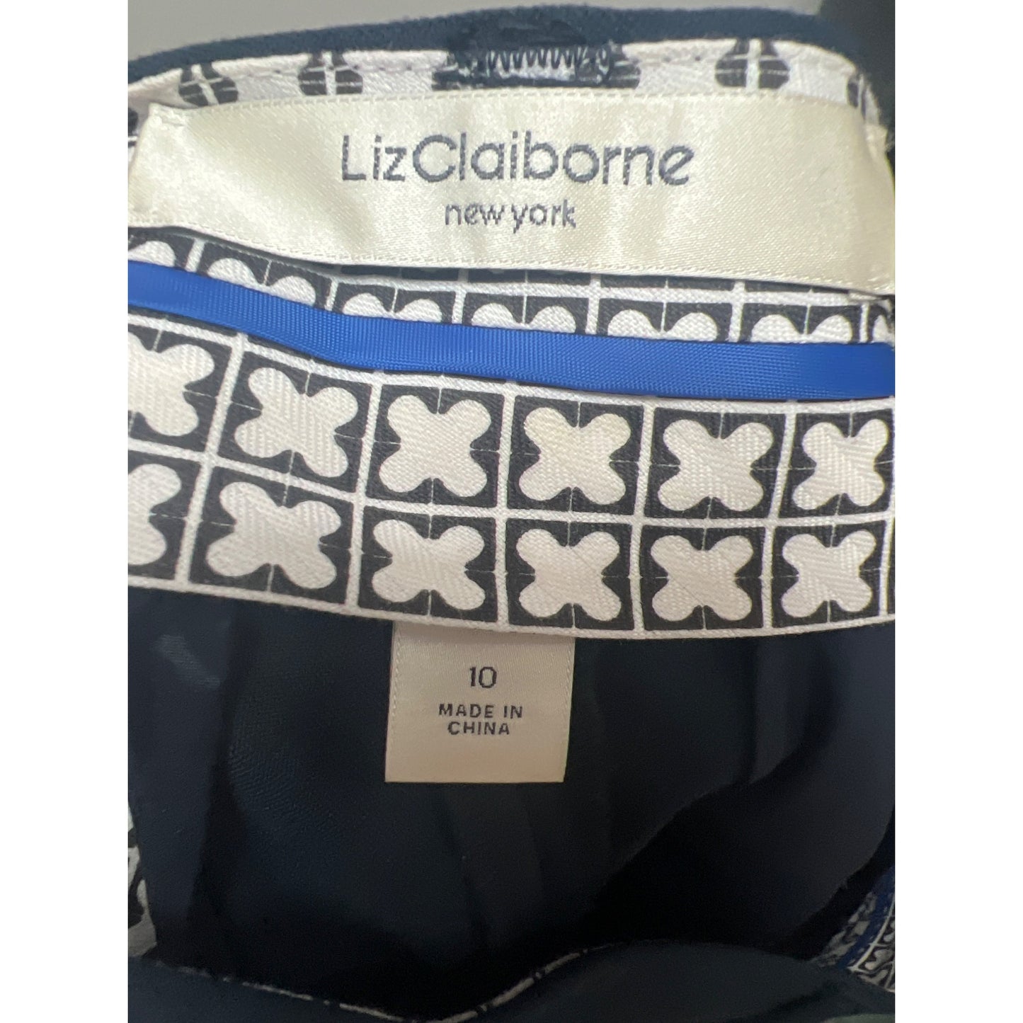 Liz Claiborne Navy Blue High Waist Straight Leg Trouser Pants