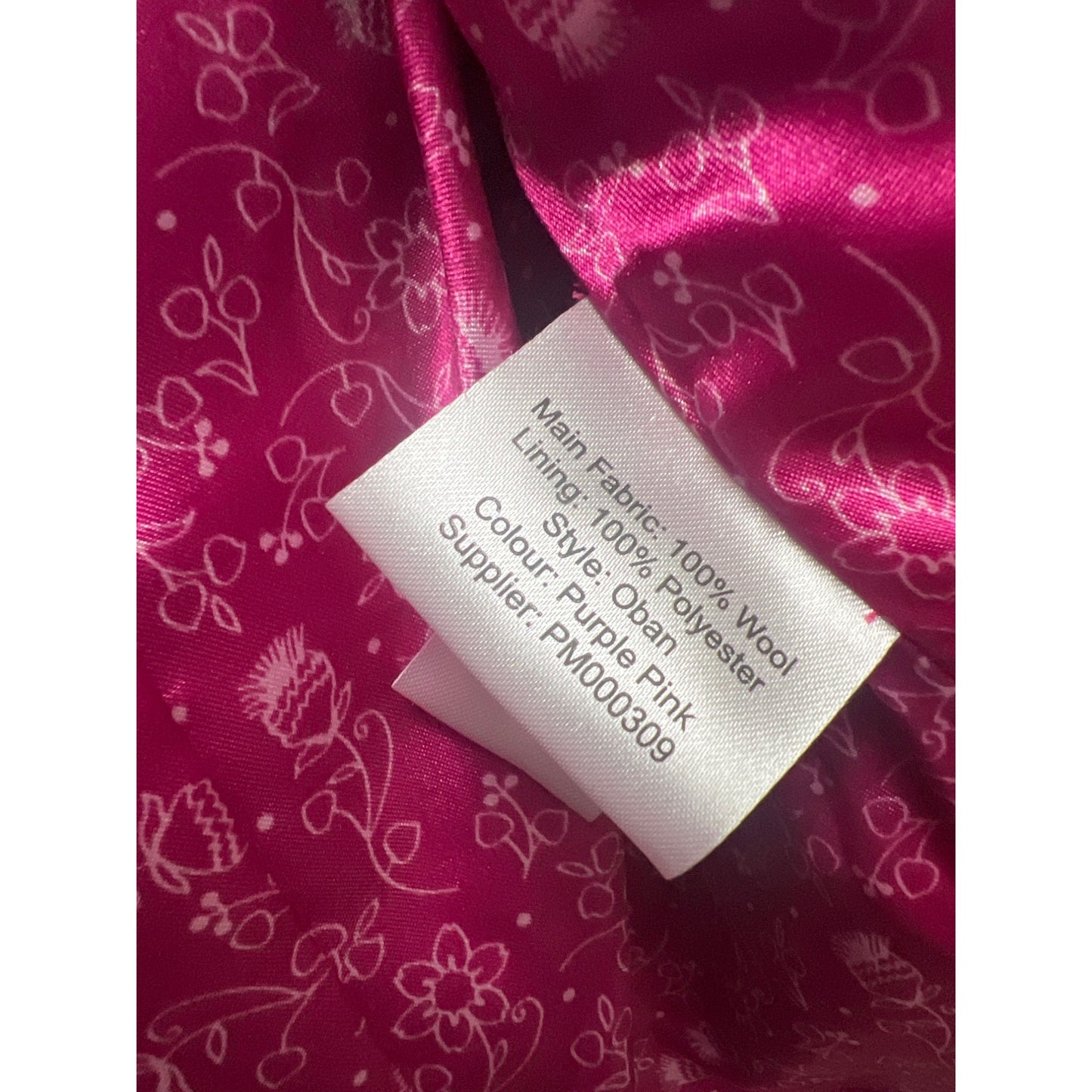 Ness NWT Pink and Purple Wool Plaid Oban Tailored Blazer