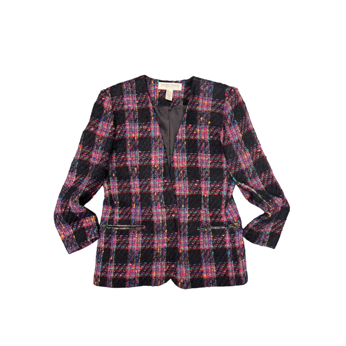Valerie Stevens Petites MultiColor Mohair Wool Blend Blazer