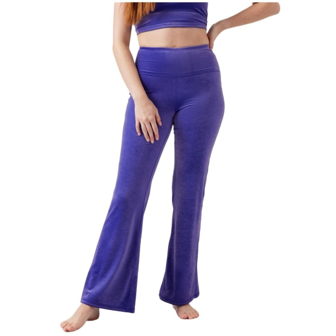 Athleta Elation Purple Velvet Flare Yoga Leisure Pants