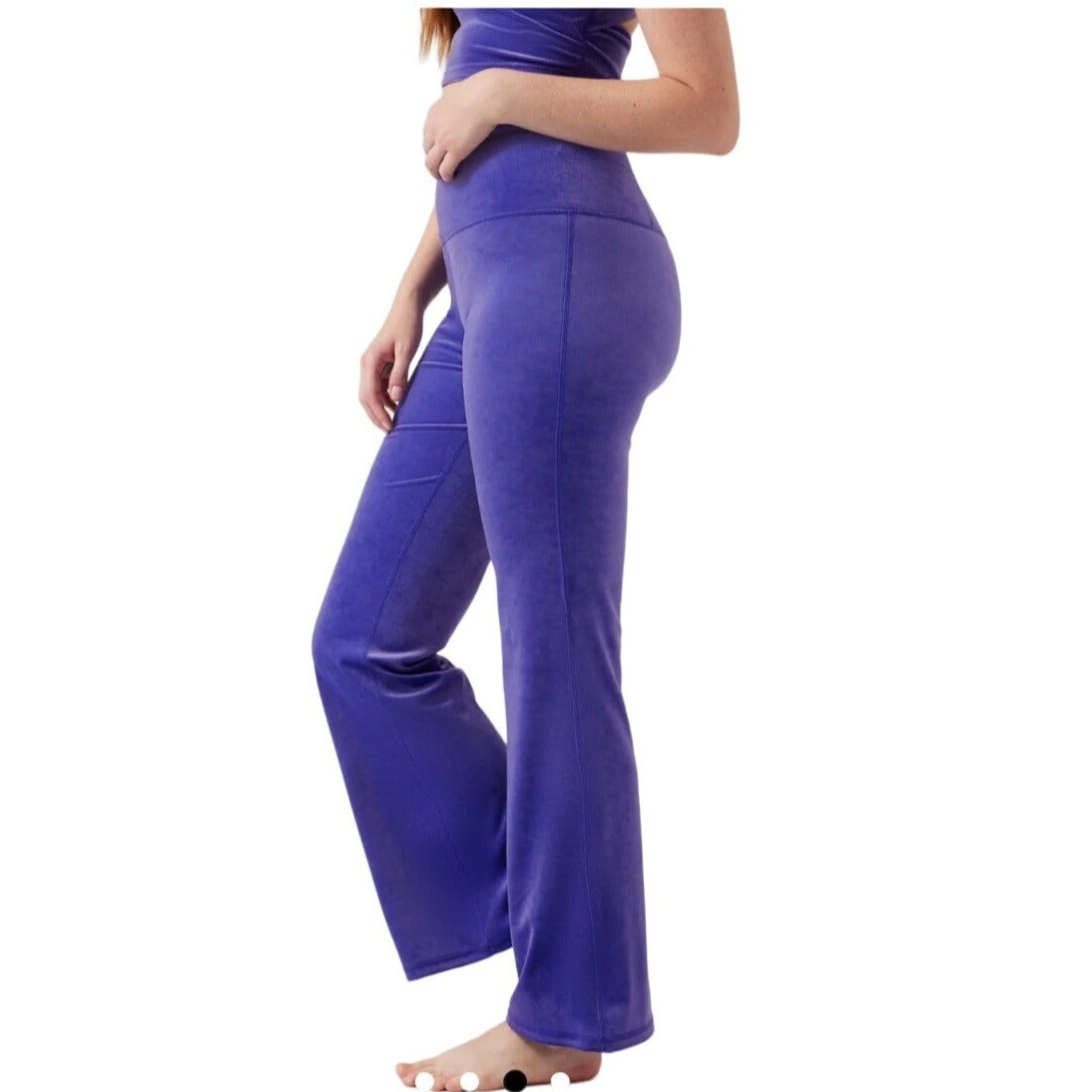 Athleta Elation Purple Velvet Flare Yoga Leisure Pants