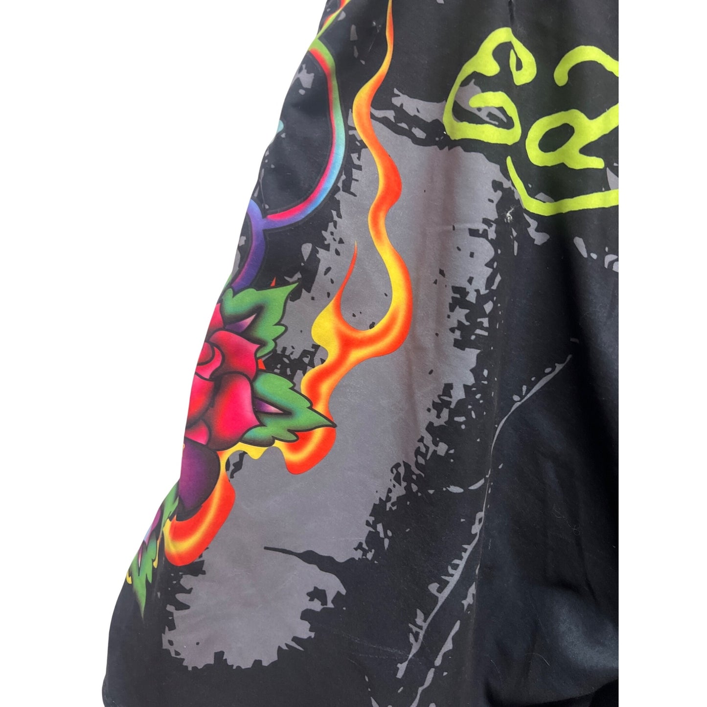 Ed Hardy Christian Audigier Vintage Y2K Black Graphic Swim Trunks Board Shorts