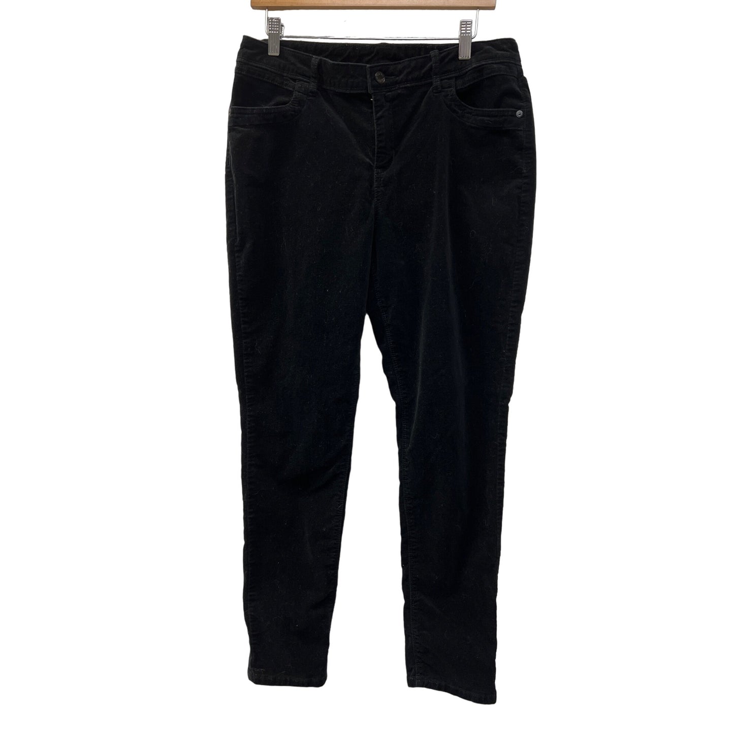 Simply Vera Black Tapered High Waist Velvet Pants