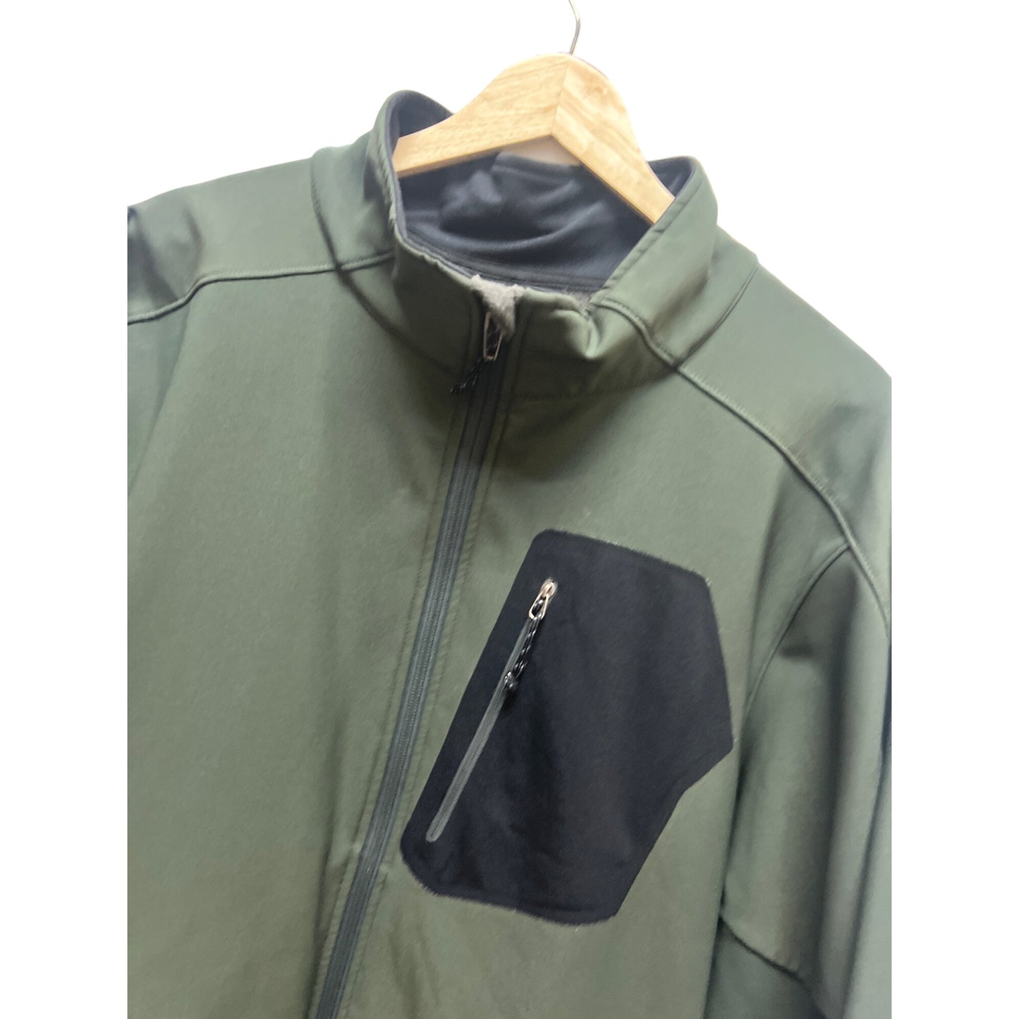 REI Green and Black Full Zip Softshell Outdoor Jacket