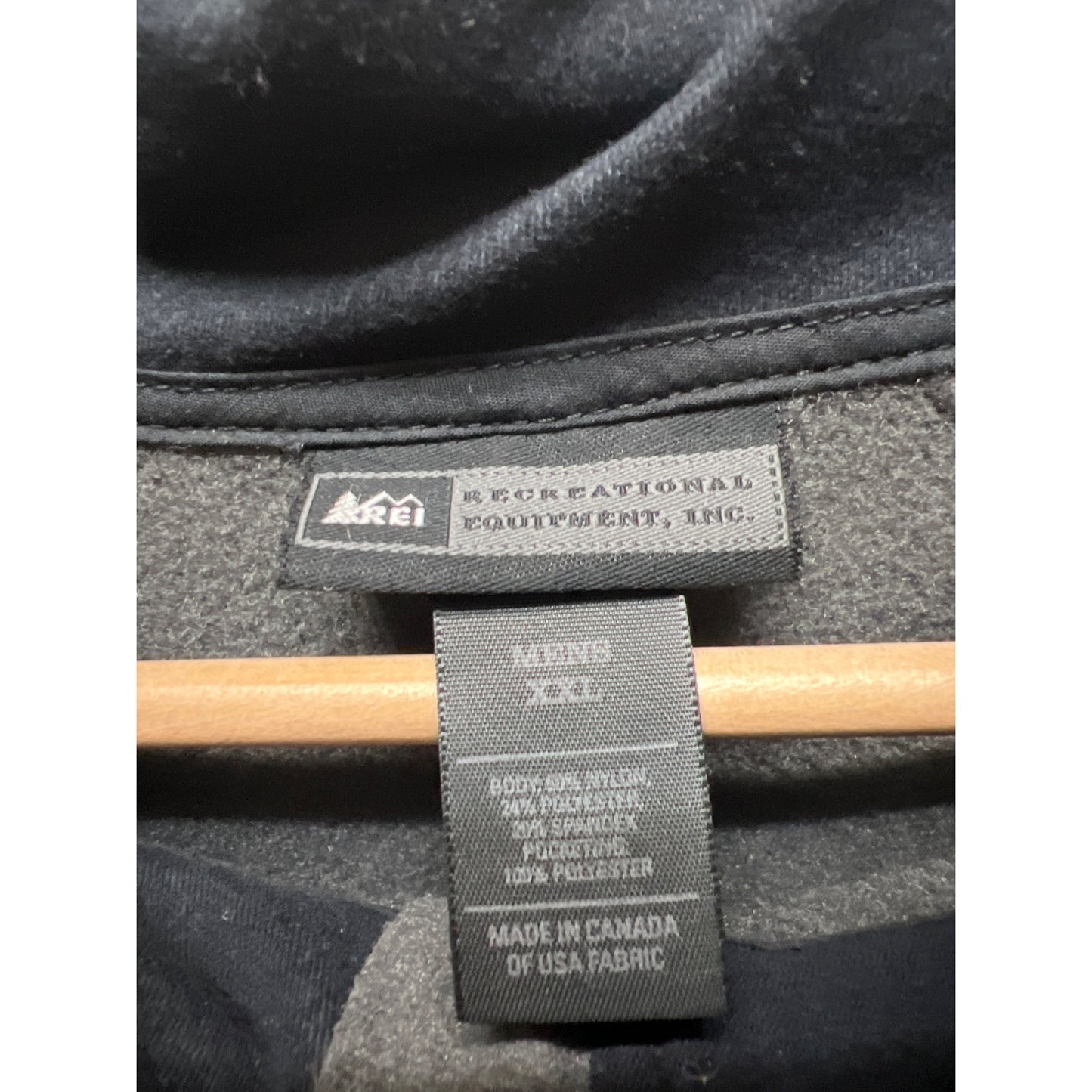REI Green and Black Full Zip Softshell Outdoor Jacket