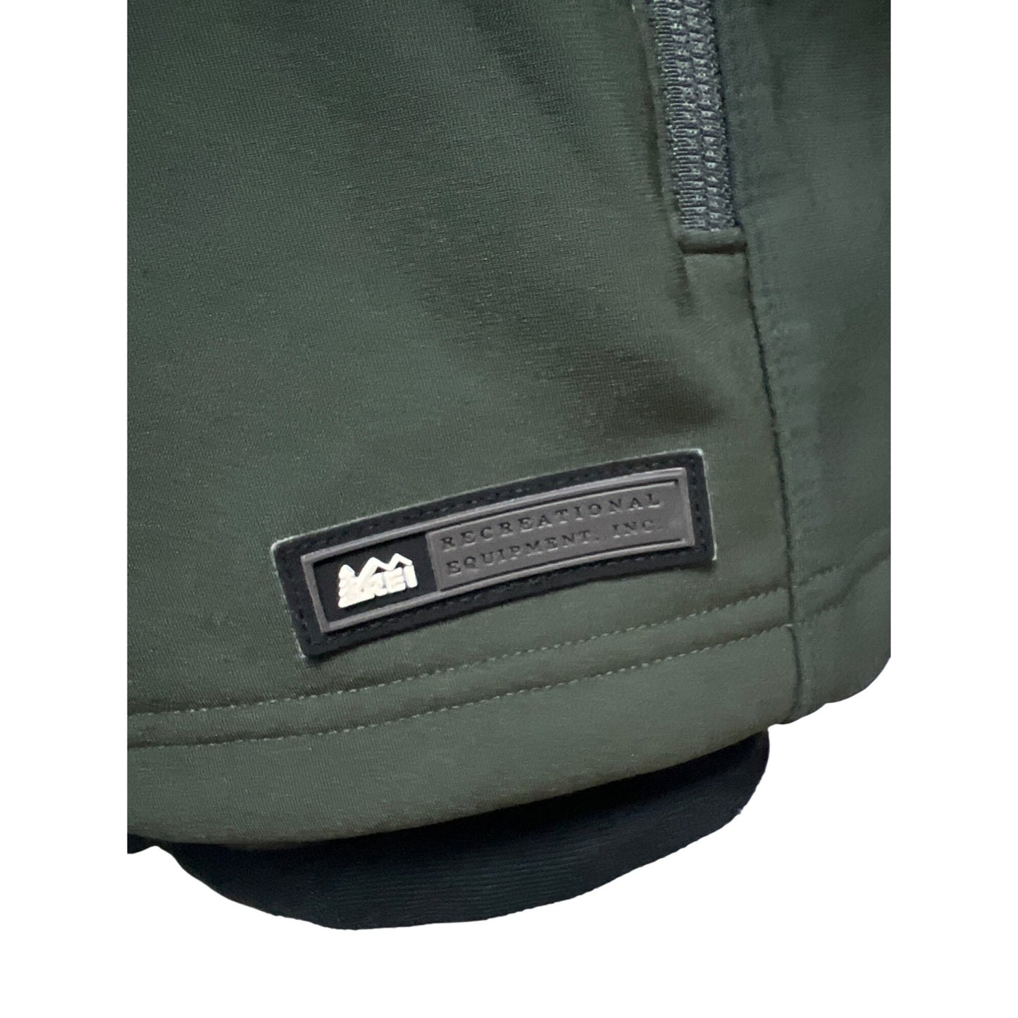 REI Green and Black Full Zip Softshell Outdoor Jacket