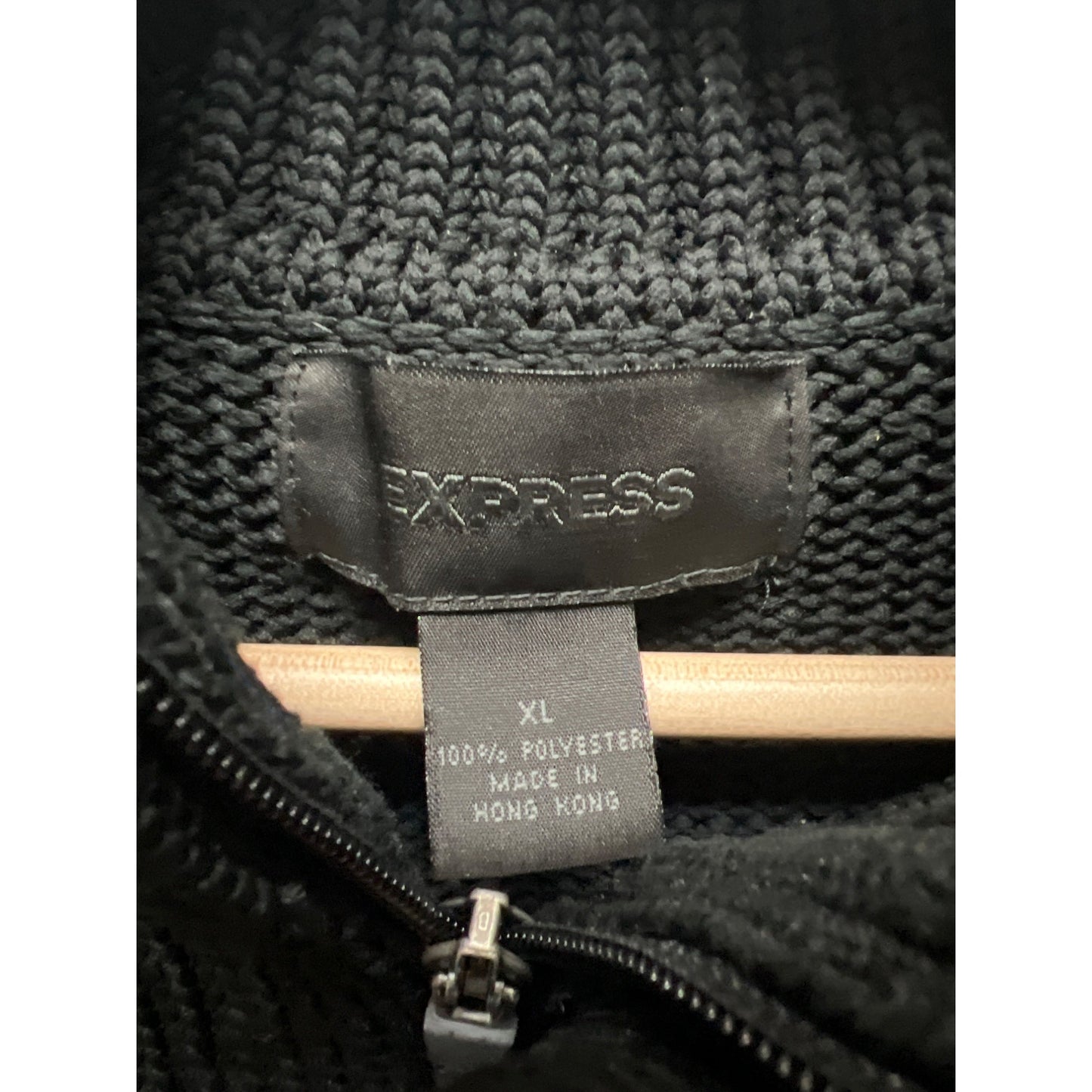 Express Black Heavy Knit Quarter Zip Sweater