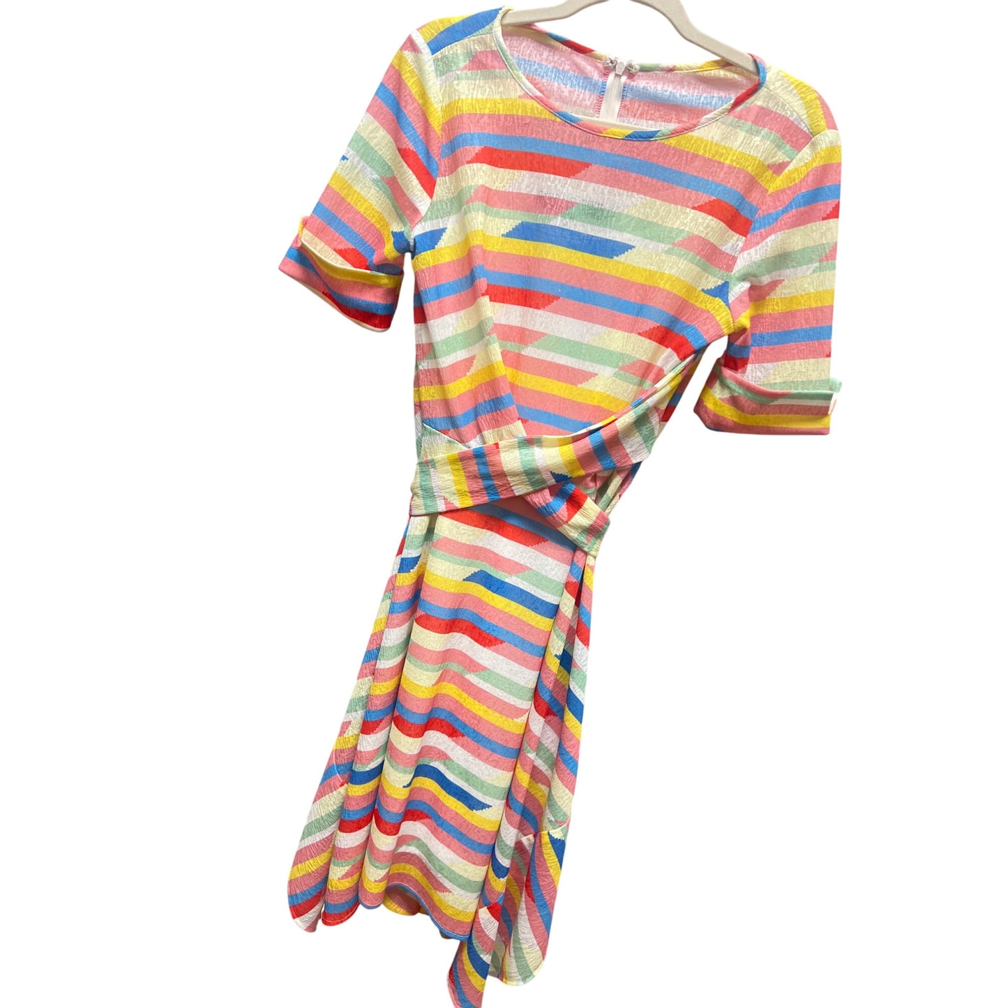 Eva France Anthropologie Carrie Tie Waist Asymetrical Spriped Dress
