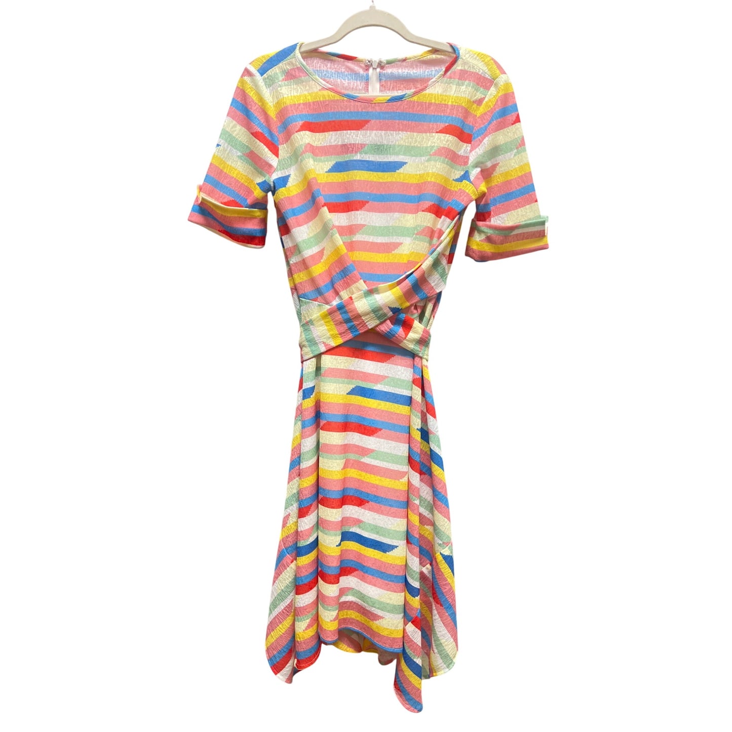 Eva France Anthropologie Carrie Tie Waist Asymetrical Spriped Dress