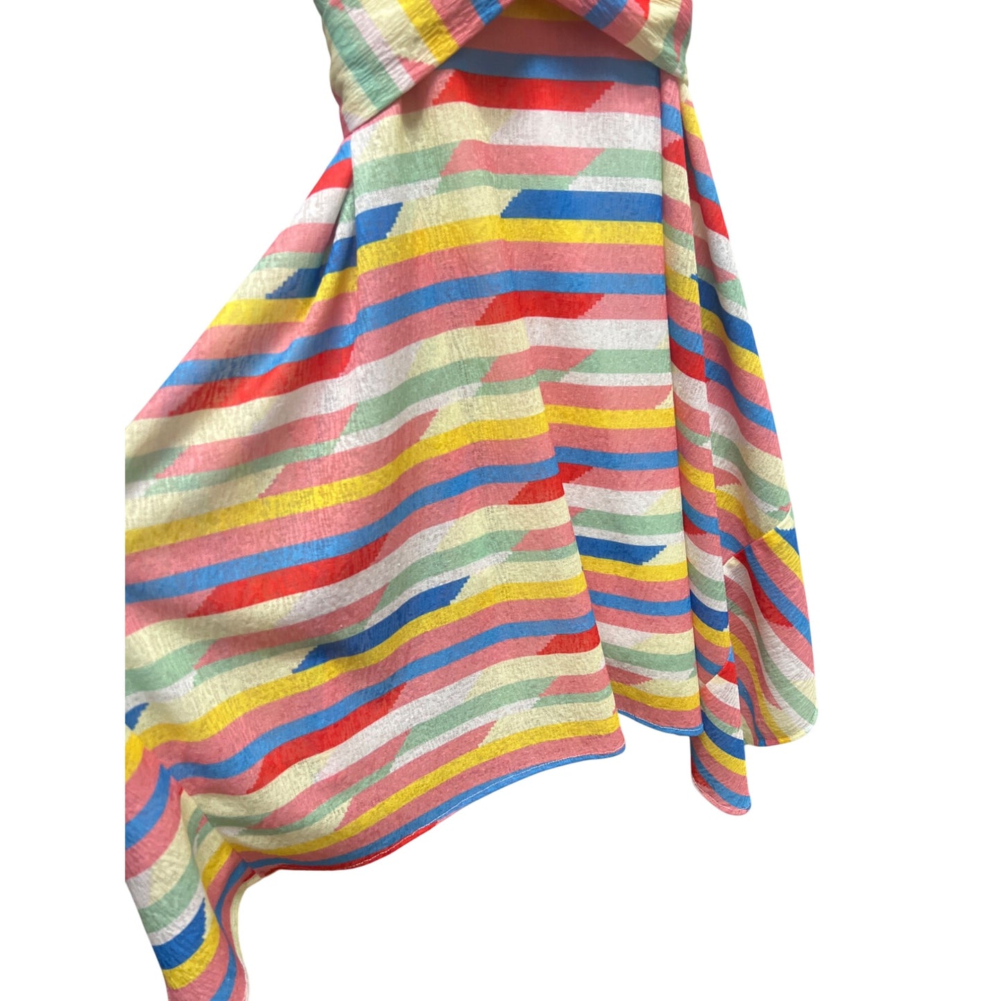 Eva France Anthropologie Carrie Tie Waist Asymetrical Spriped Dress