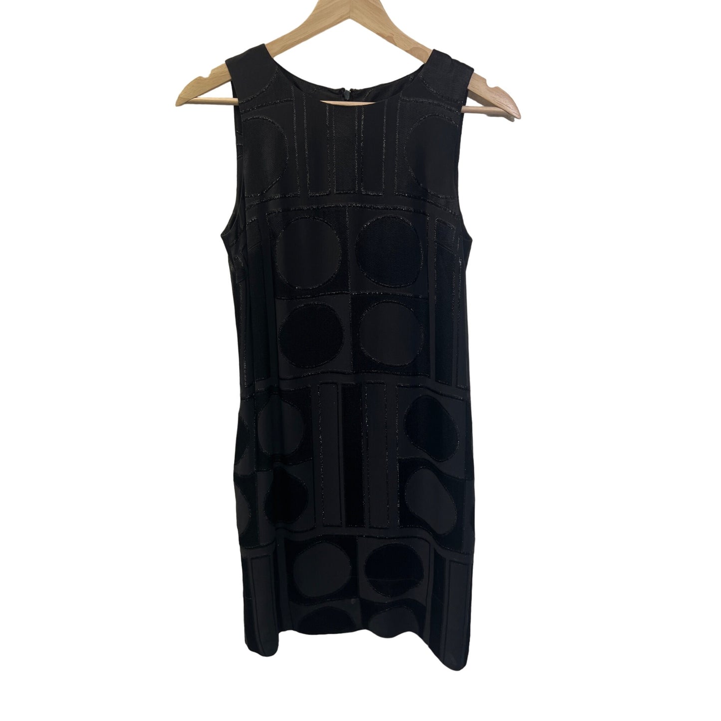 Banana Republic Black Silk Mod Large Polka Dot Circle Shift Dress