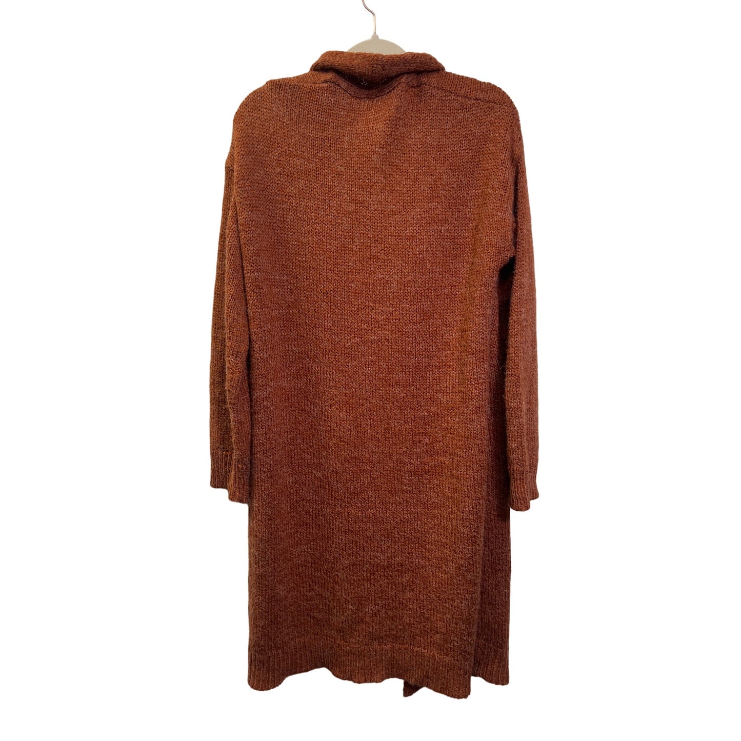Mystree Long Orange Cozy Duster Cardigan Sweater
