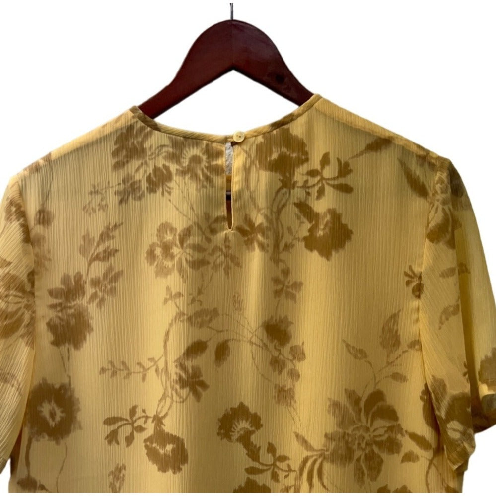 Pendleton 90's Vintage Yellow Floral Short Sleeve Blouse