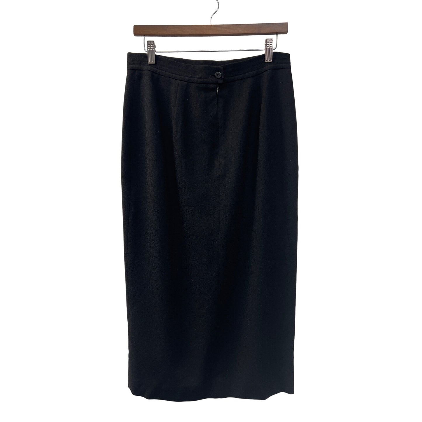 JH Collectibles Vintage Black Wool Pencil Midi Skirt