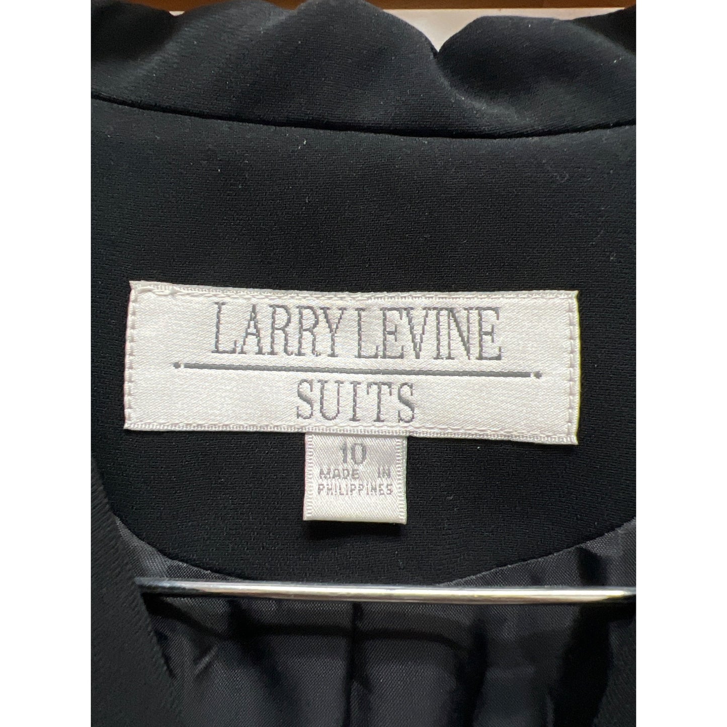 Larry Levine Black Long Blazer & Skirt Suit Set