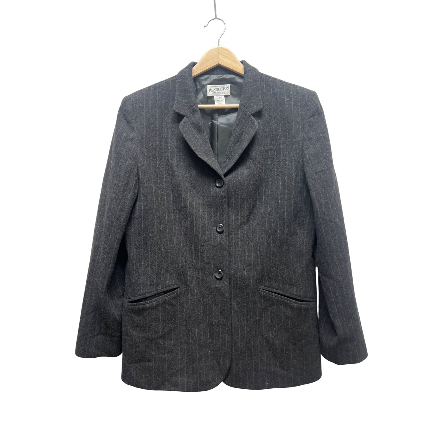 Pendleton Vintage 90's Dark Gray Wool with Red Pinstripe Blazer