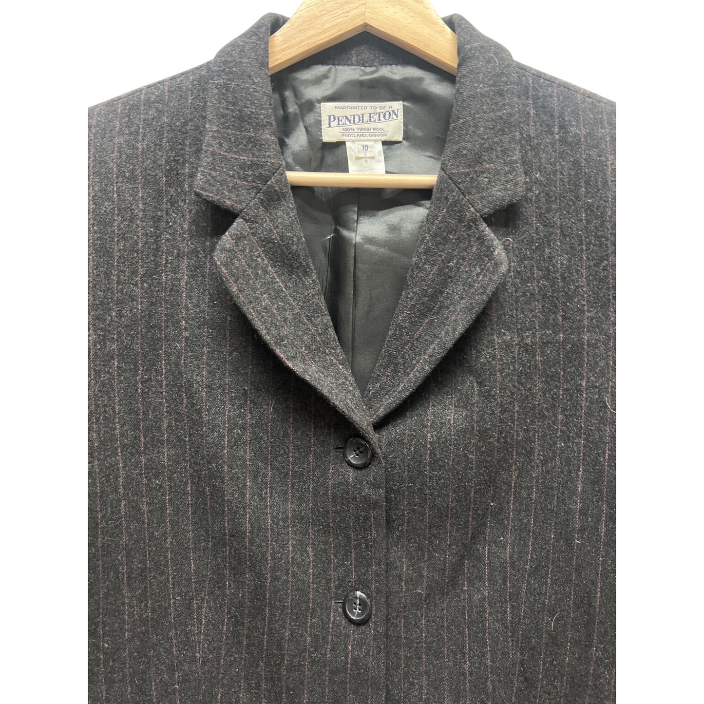 Pendleton Vintage 90's Dark Gray Wool with Red Pinstripe Blazer
