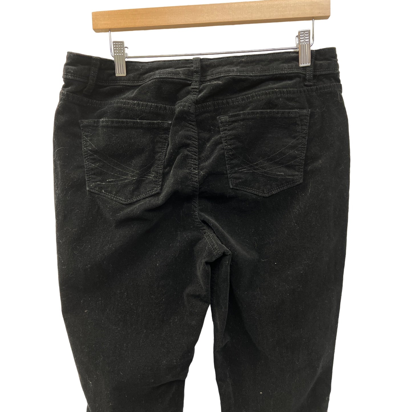 Simply Vera Black Tapered High Waist Velvet Pants