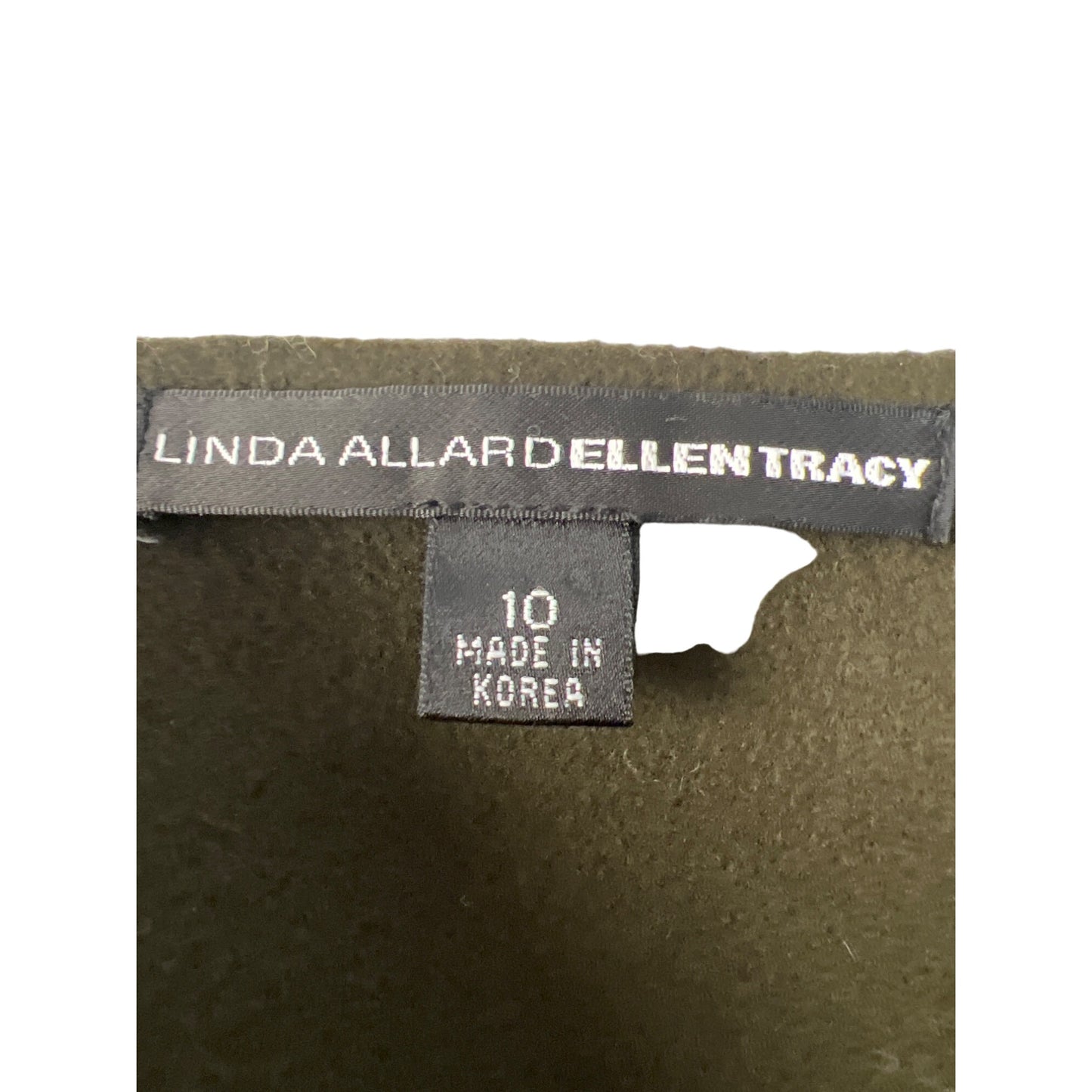 Linda Allard Ellen Tracy Olive Green with Black Trim Wool Pencil Skirt
