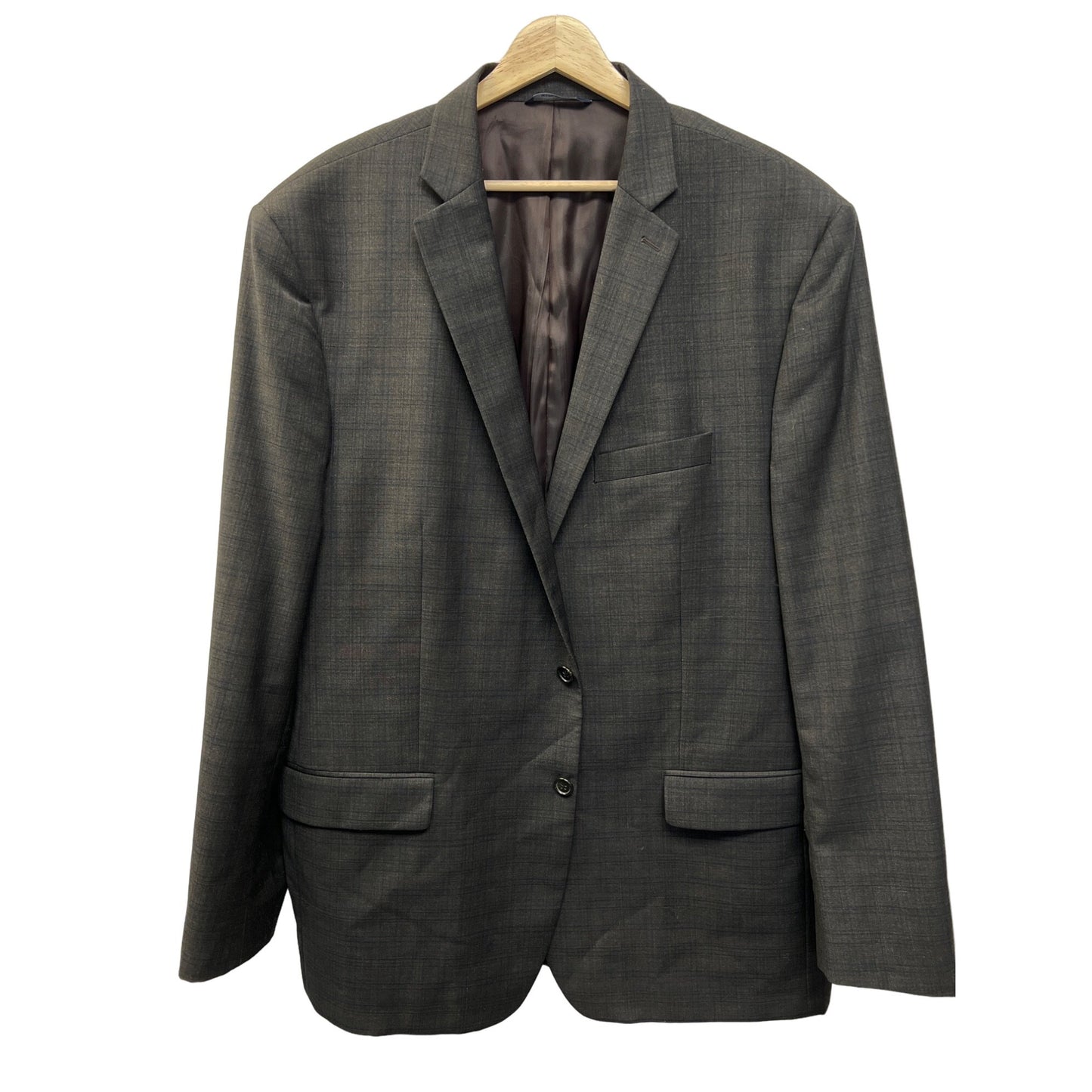 RALPH Ralph Lauren Gray and Navy Plaid 100% Wool Blazer