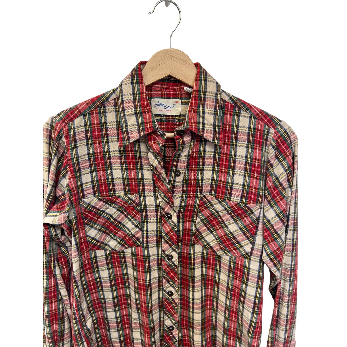 Amy Barr Vintage 60's Plaid Flannel Shirt