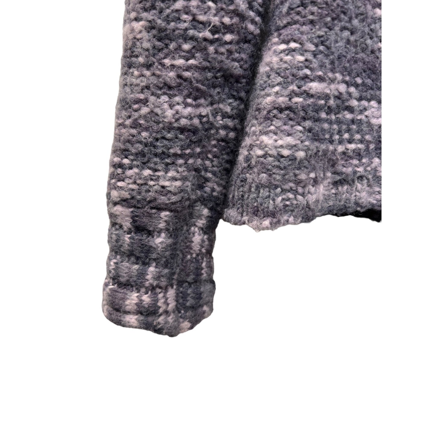 Eddie Bauer Full Zip Purple Marled Cardigan Sweater