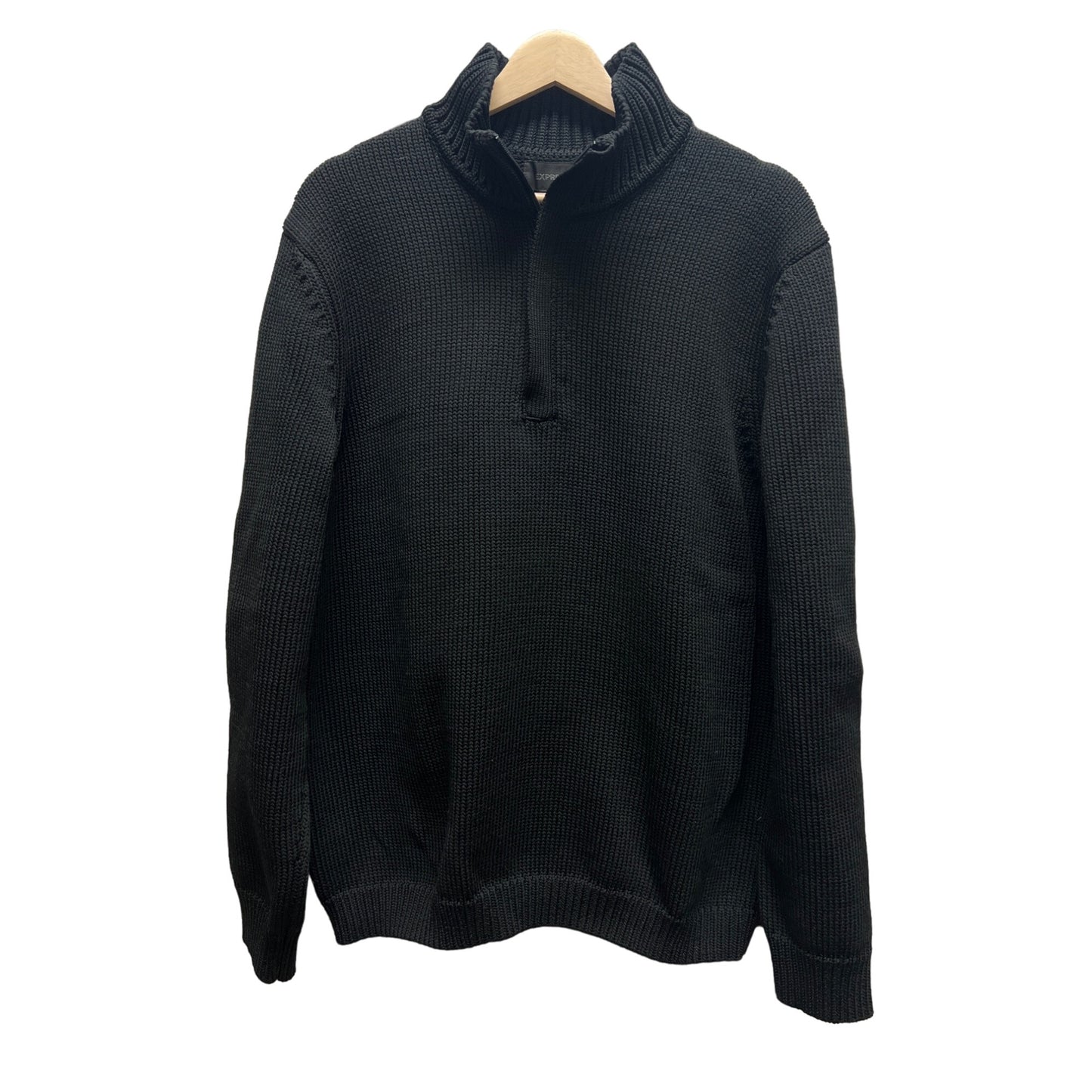 Express Black Heavy Knit Quarter Zip Sweater