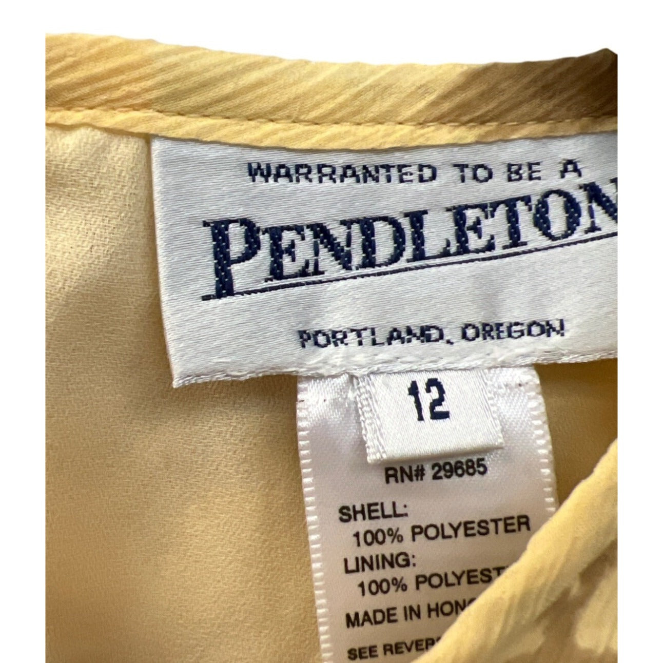 Pendleton 90's Vintage Yellow Floral Short Sleeve Blouse