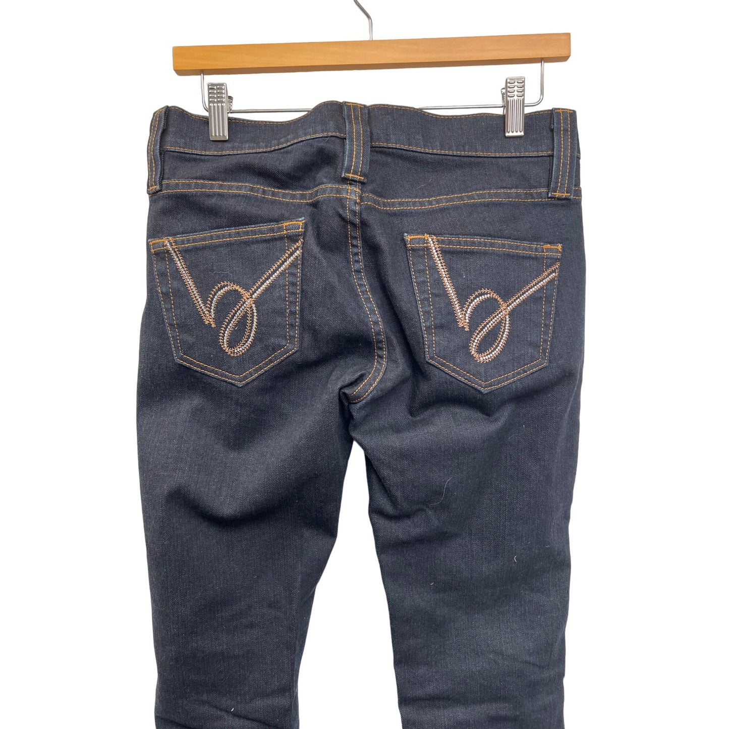 Bebe Vintage Y2K Low Rise Dark Wash Dip Front Straight Leg Jeans