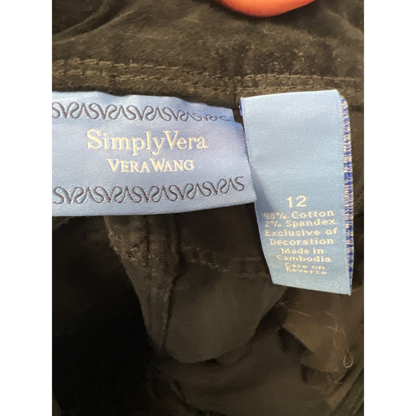 Simply Vera Black Tapered High Waist Velvet Pants