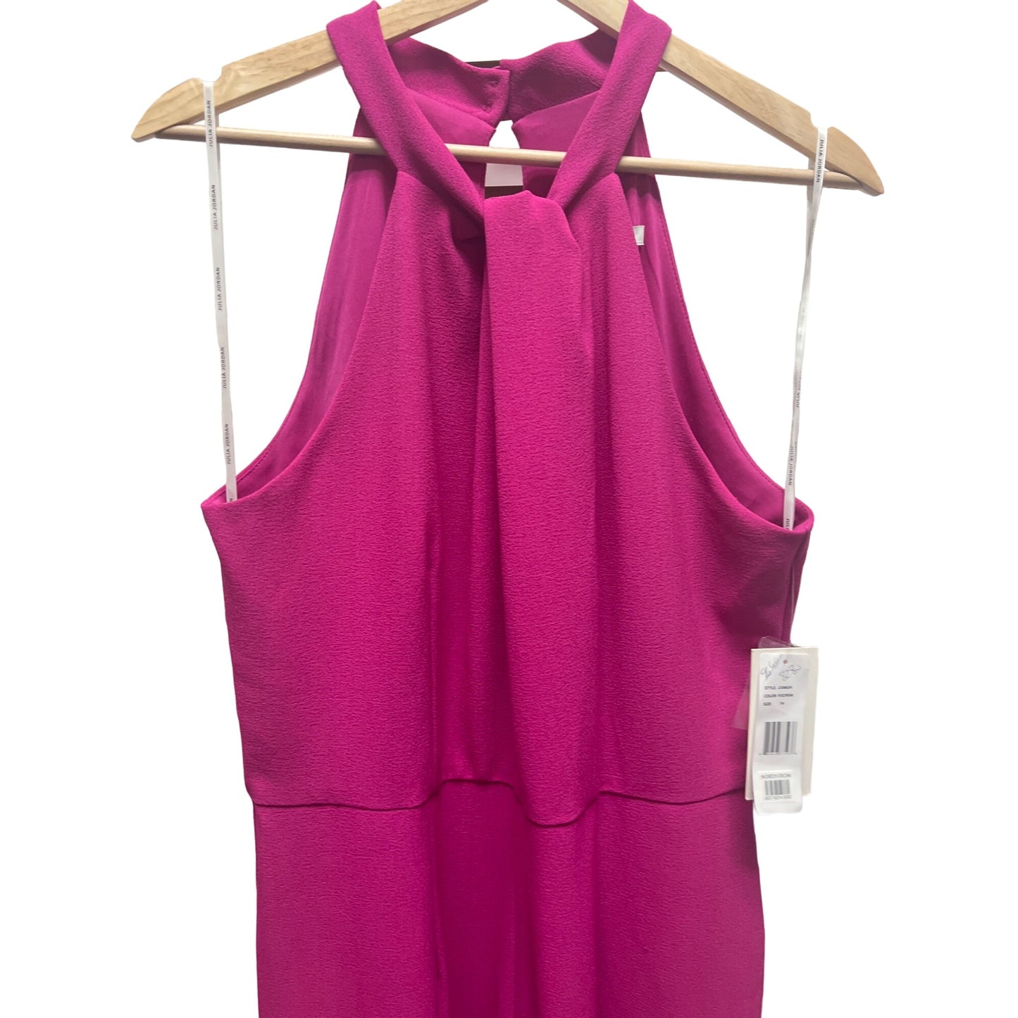 Julia Jordan NWT Knot Neck Neon Pink Halter Jumpsuit