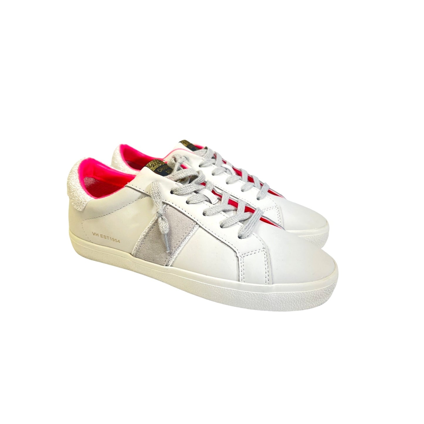 Vintage Havana NIB Irma White and Gray Leather Sparkle Sneakers