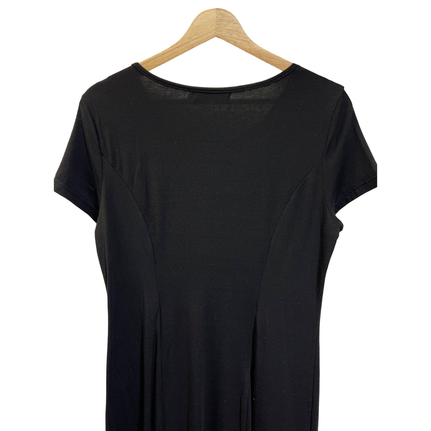 Misslook Long Black Soft Jersey Knit Asymmetrical Hem Maxi Dress