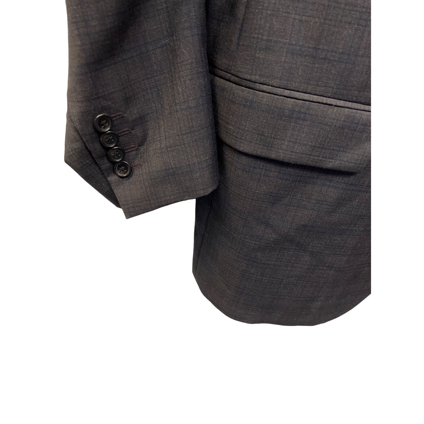 RALPH Ralph Lauren Gray and Navy Plaid 100% Wool Blazer