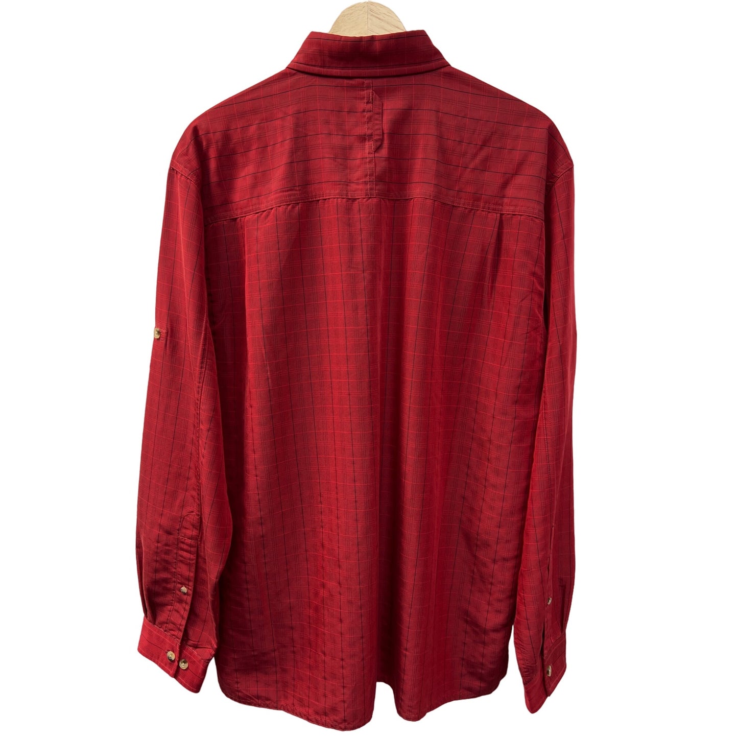 The North Face Red Plaid Long Sleeve Button Down Outdoor Shirt